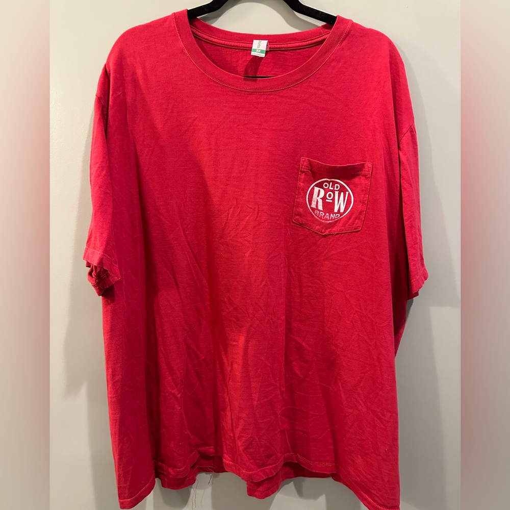 Old Row Jack Daniels Short Sleeve Pocket Tee Red Size 2X